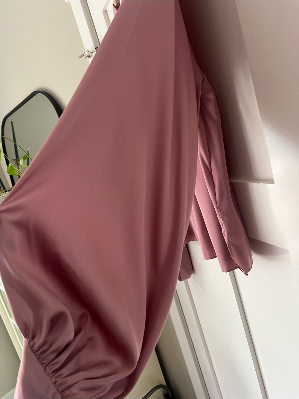 ELOQUII Poet Sleeve Tie Back Blouse Mauve Dusty Rose Women’s Size 14 - Picture 5 of 14